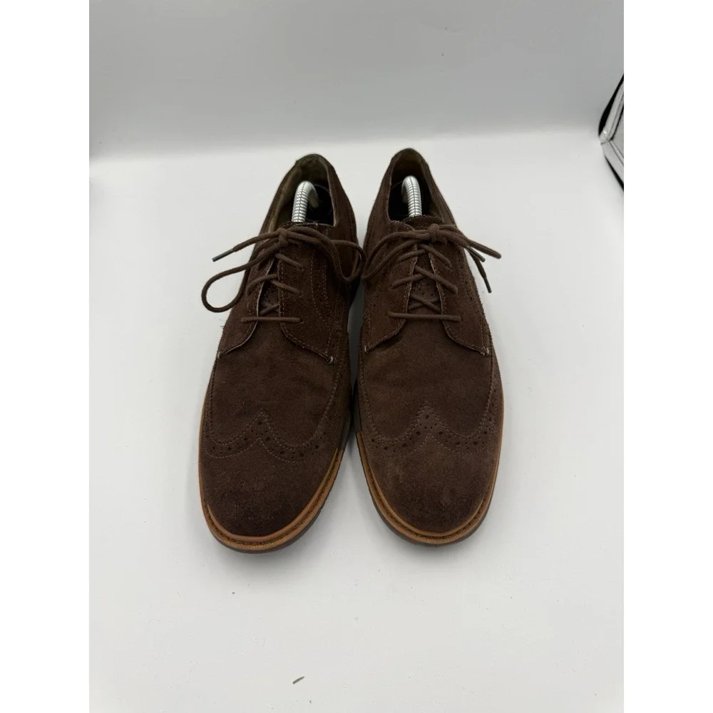 Cole Haan Grand OS Wingtip Brogue Oxford Dress Shoes Mens Size 9.5M Suede Brown
